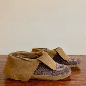 House of Harlow Beaded Suede Moccasins Size 7
